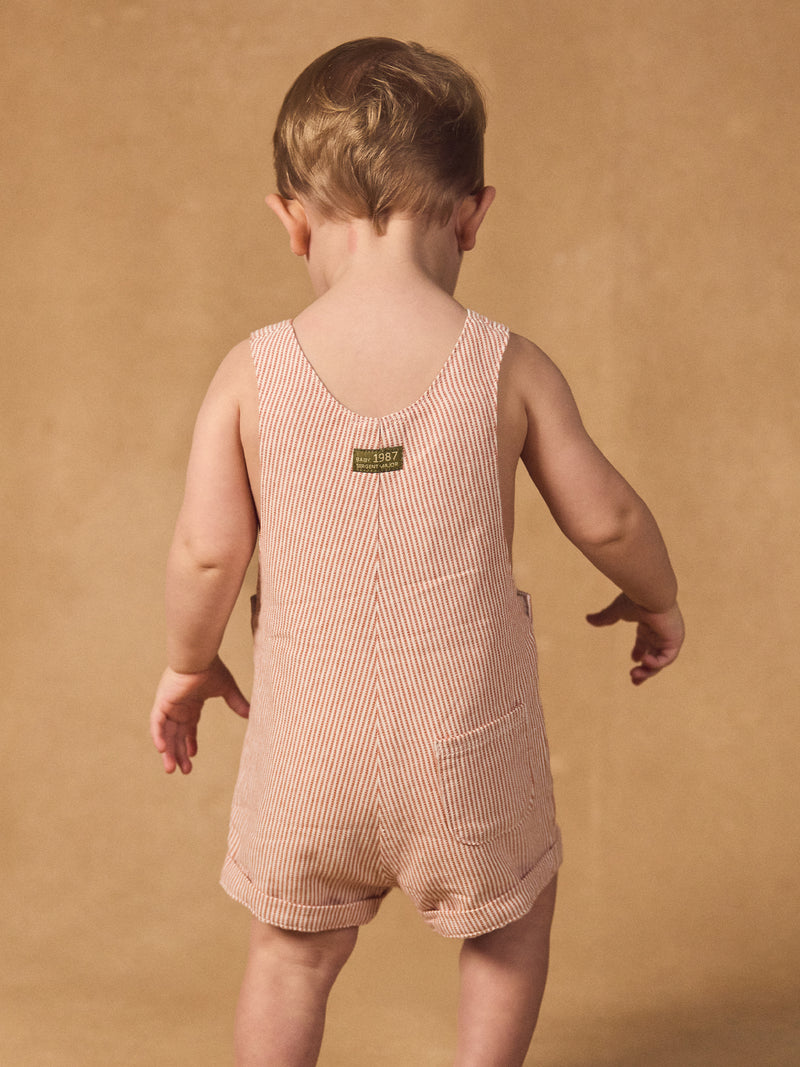 Salopette Corta a Righe Bambino