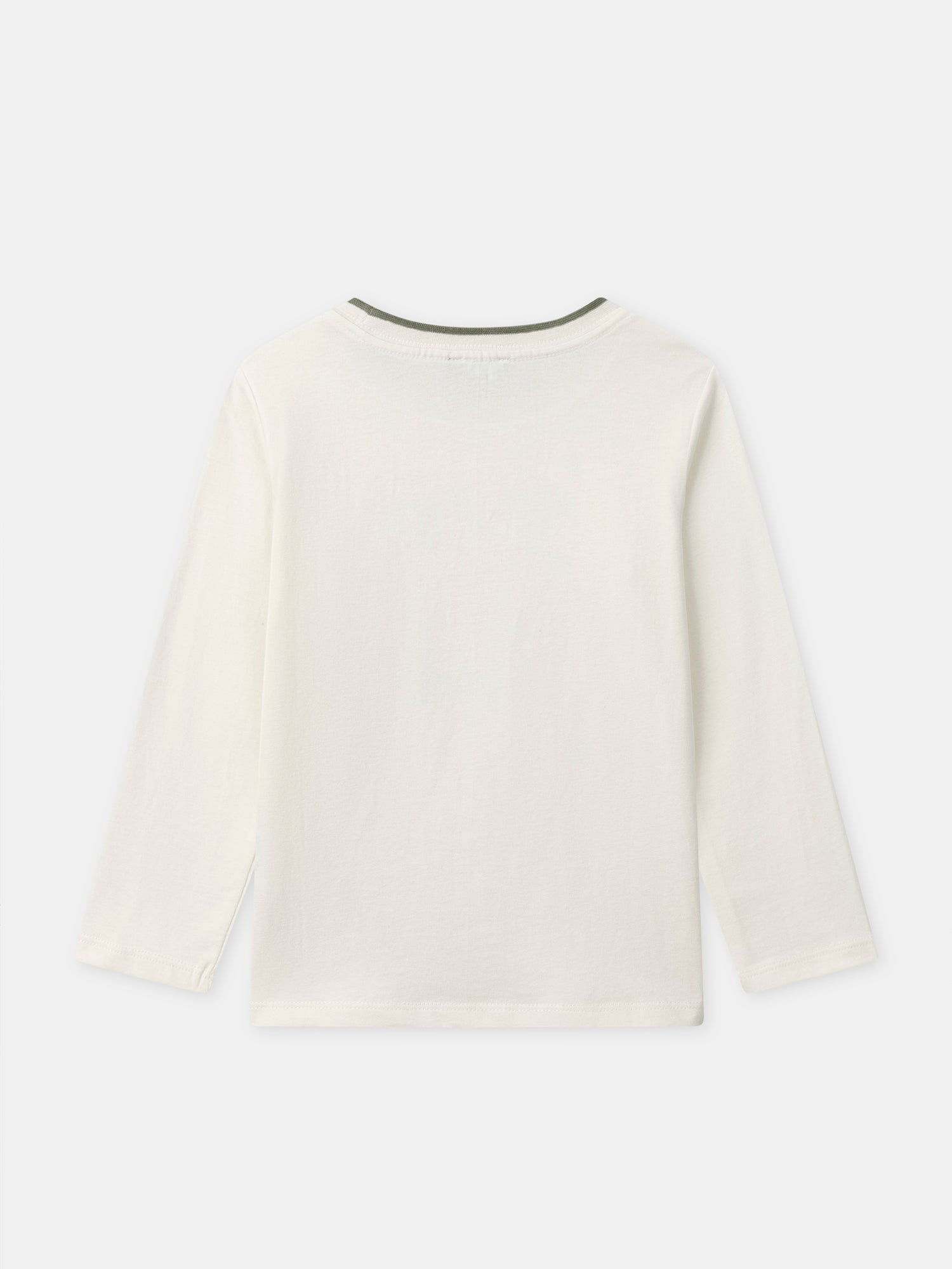 T-shirt écru a maniche lunghe per ragazzi