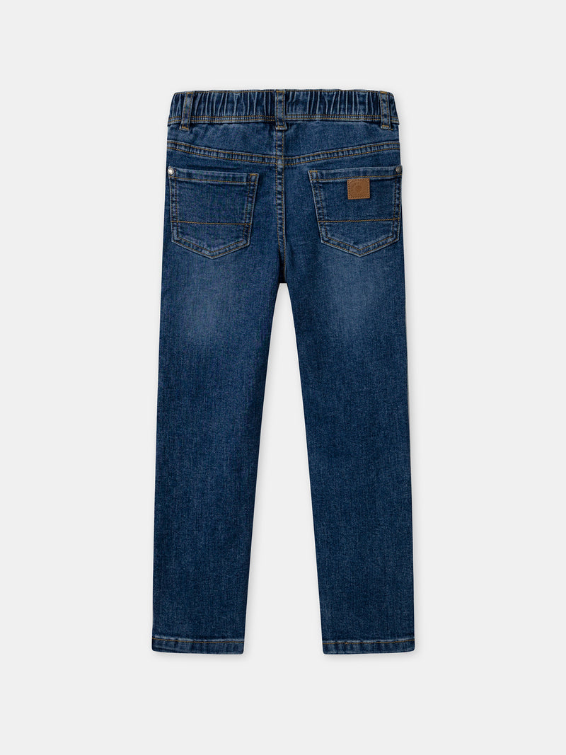 Jeans slim in denim per bambini
