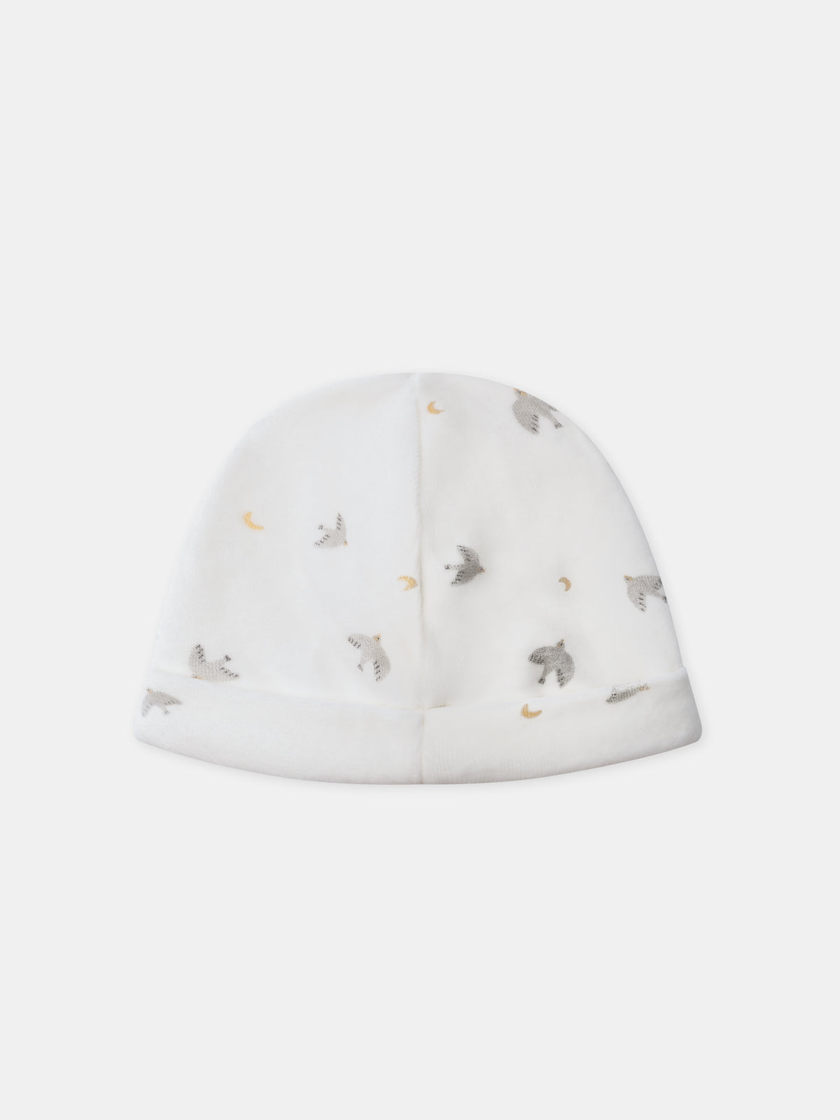 Tutina + cappello ecru stampato con uccelli e lune Nascita Mista