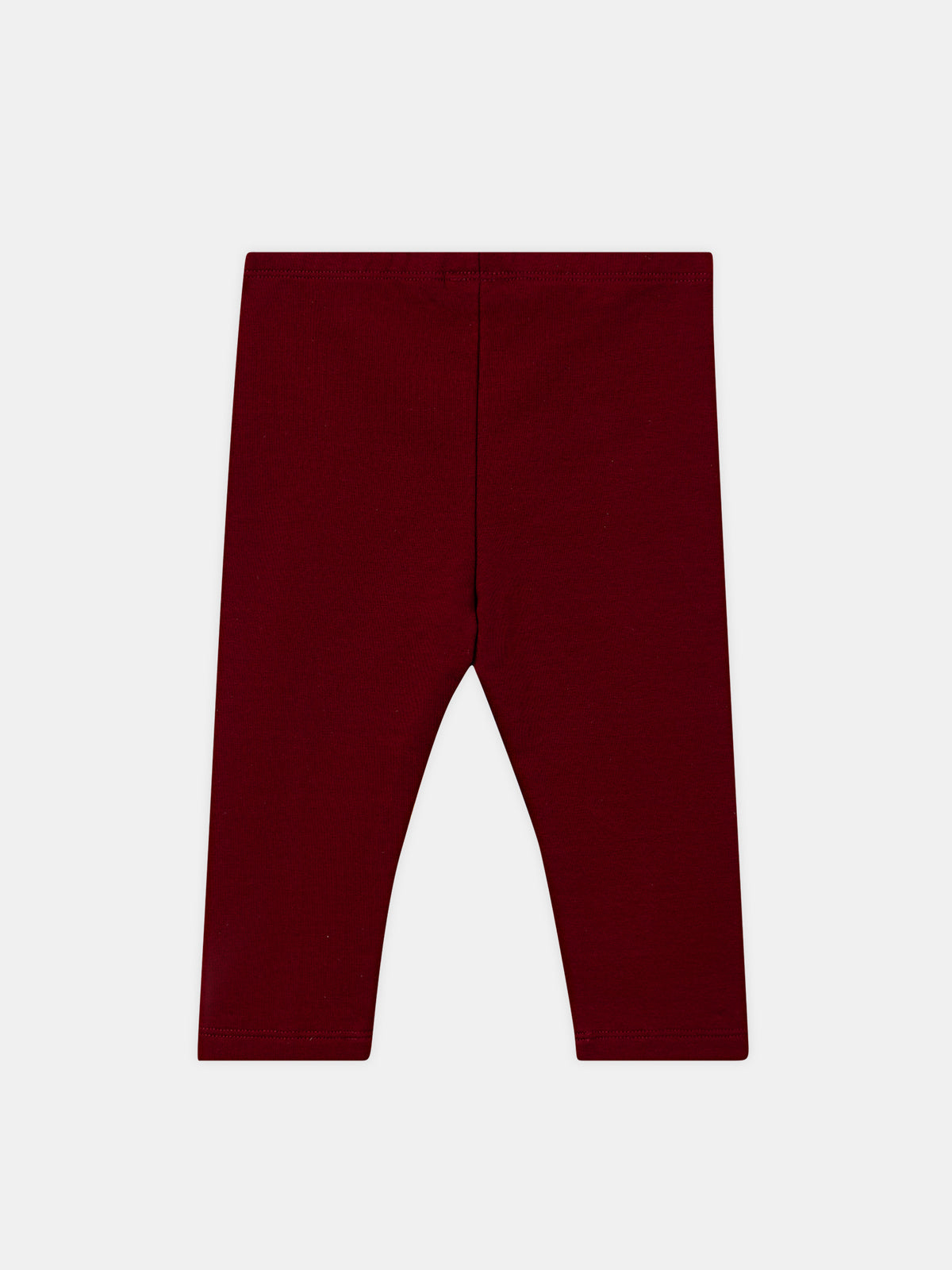 Leggings bordeaux con vita elastica per bambina