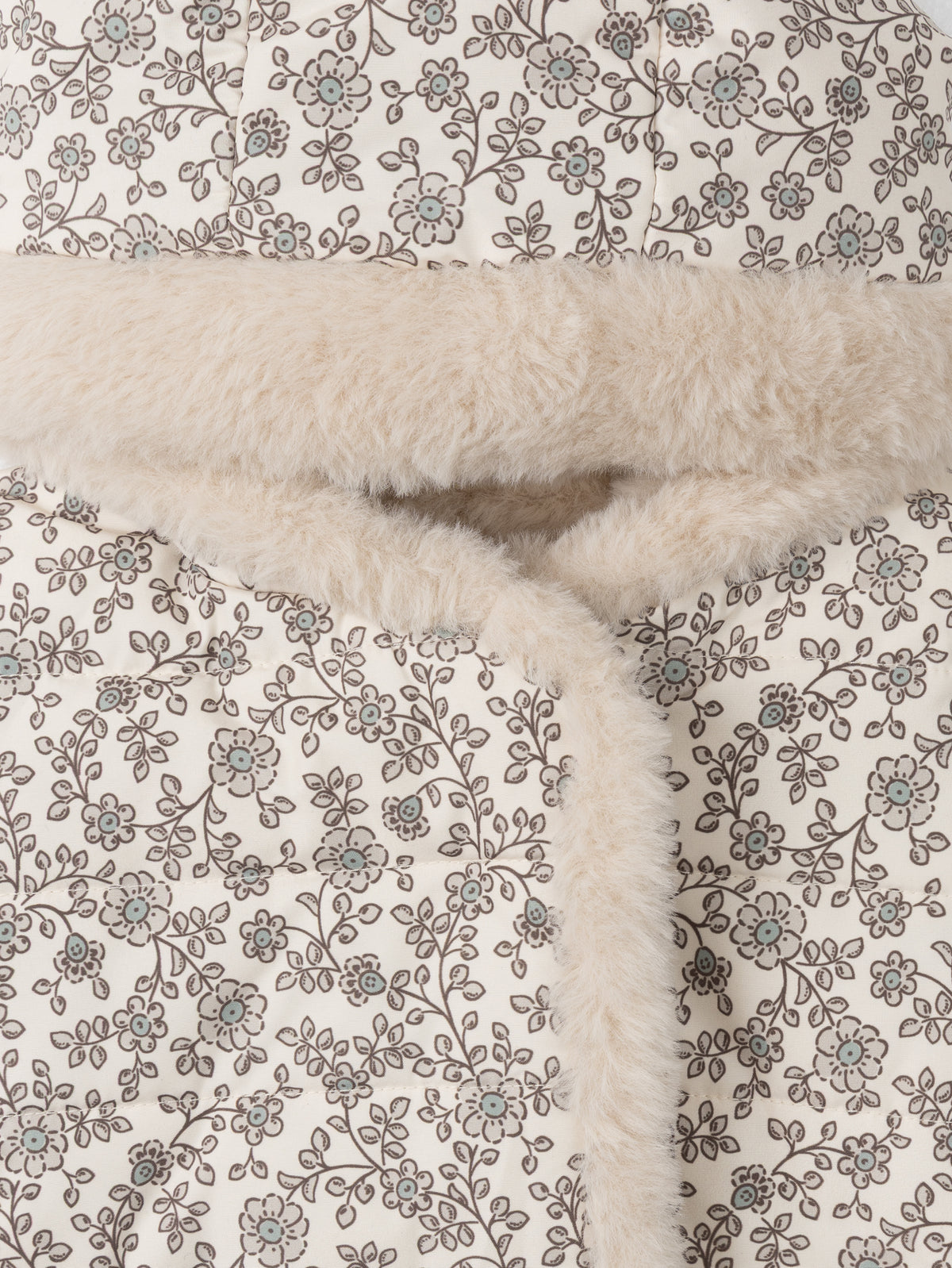 Giacca-reversibile-a-stampa-floreale-o-crema-Bambina