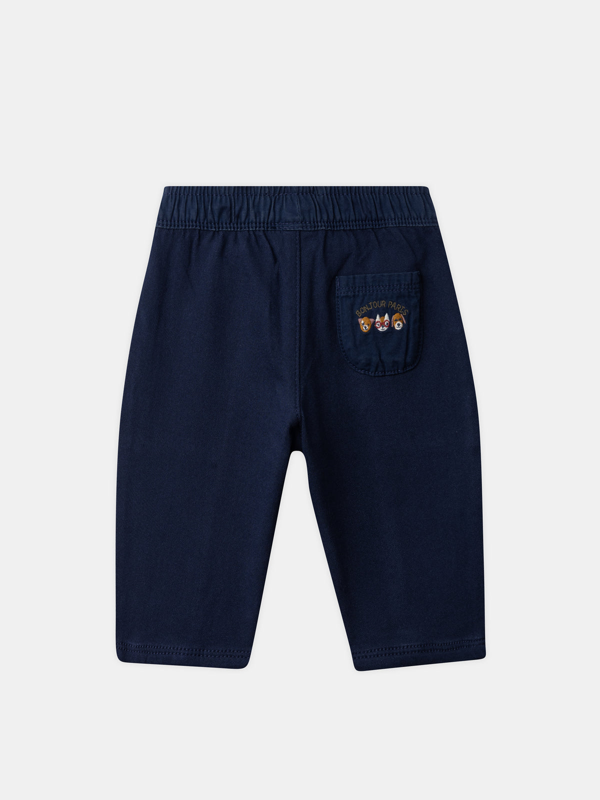 Pantaloni blu navy con ricamo di animali per Bambino Ragazzo