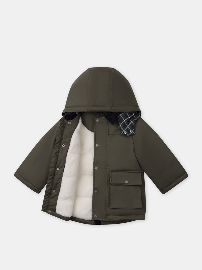 Giacca Kaki con Cappuccio Rimovibile Bambino