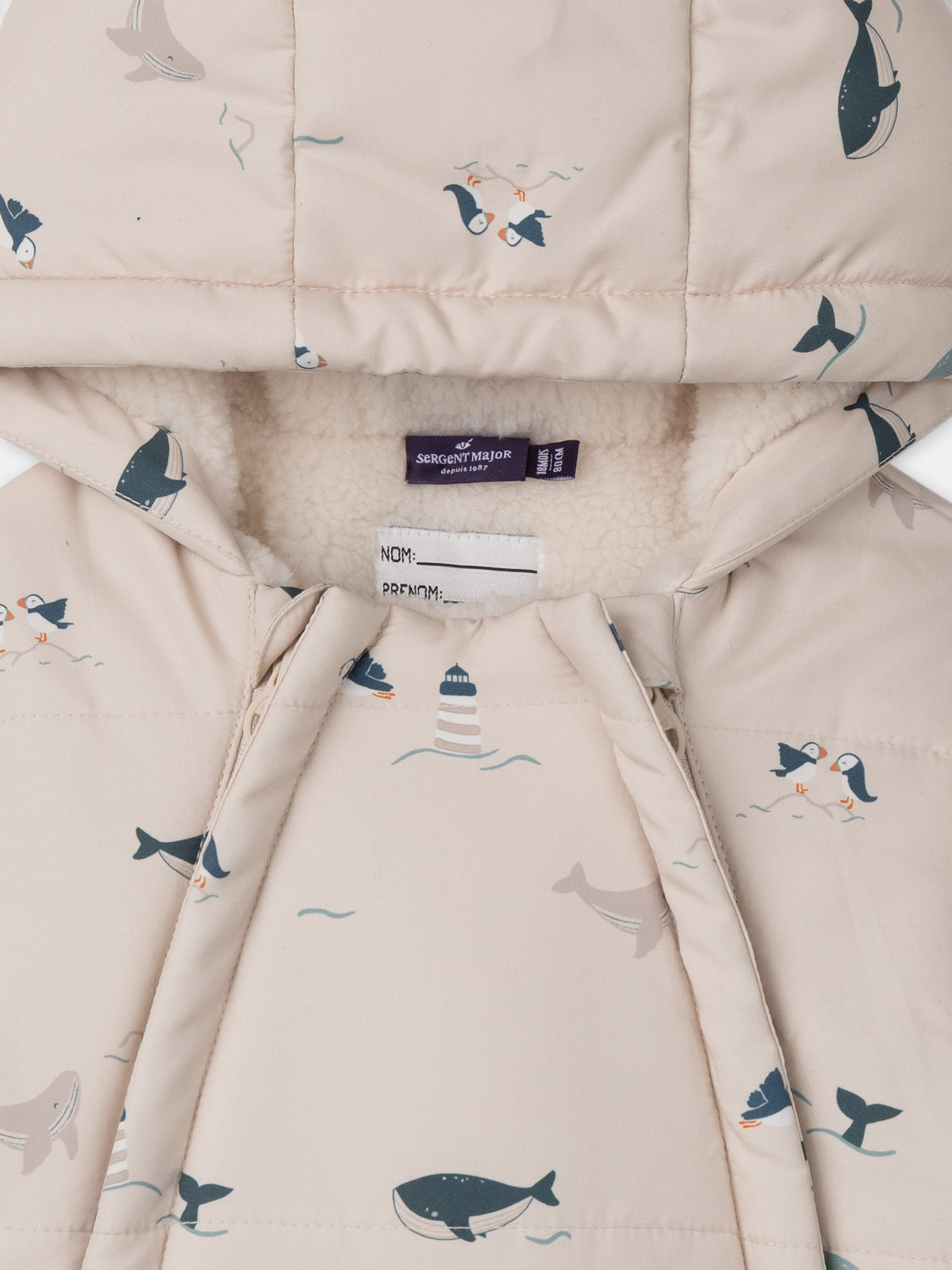 Pilota beige con stampa di animali Bambino