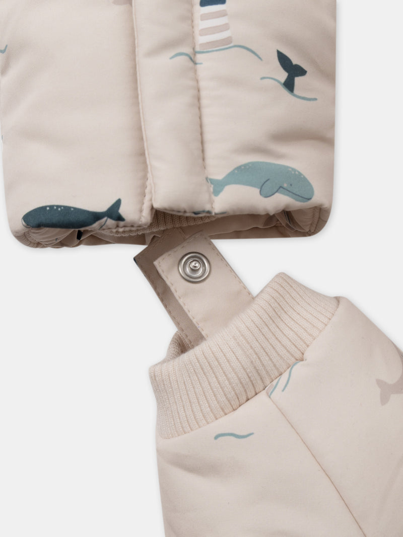 Pilota beige con stampa di animali Bambino