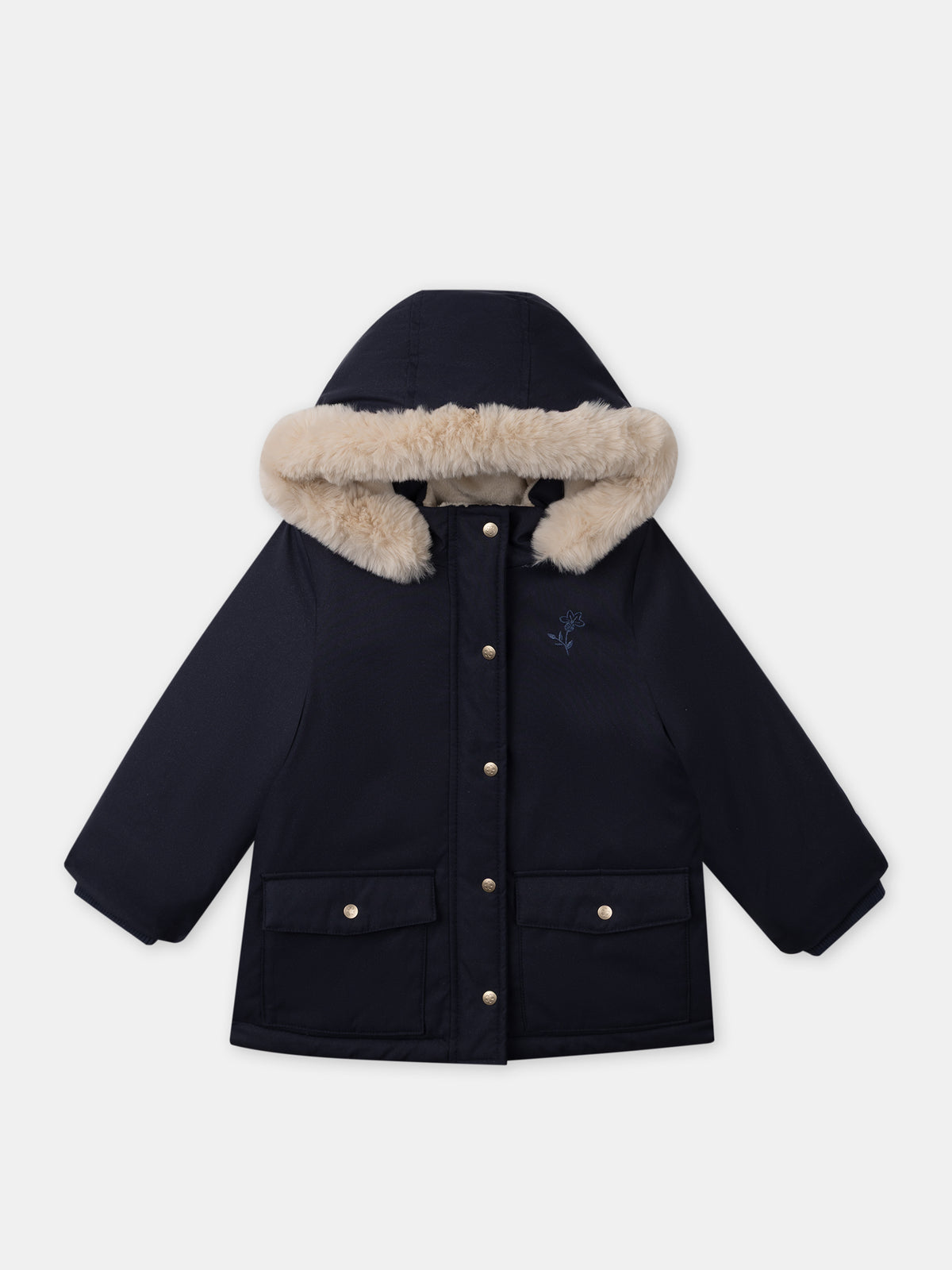 Parka 3 in 1 blu navy luccicante per ragazze