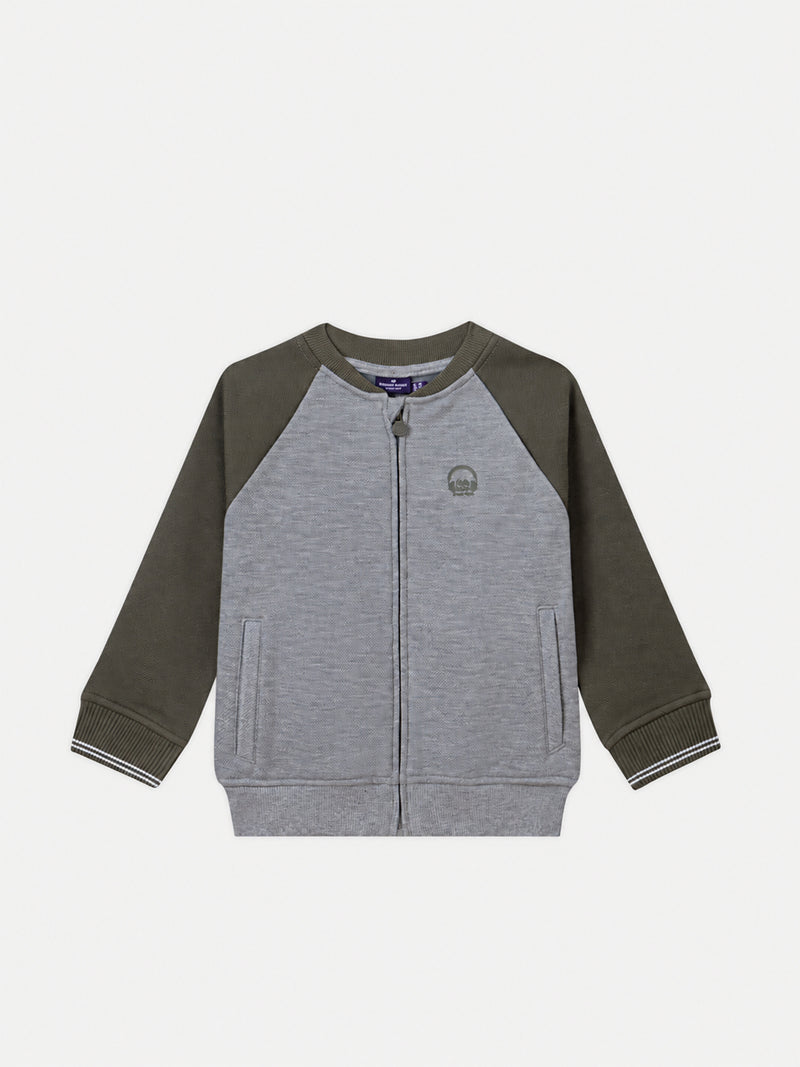 Gilet grigio e khaki con zip per ragazzi