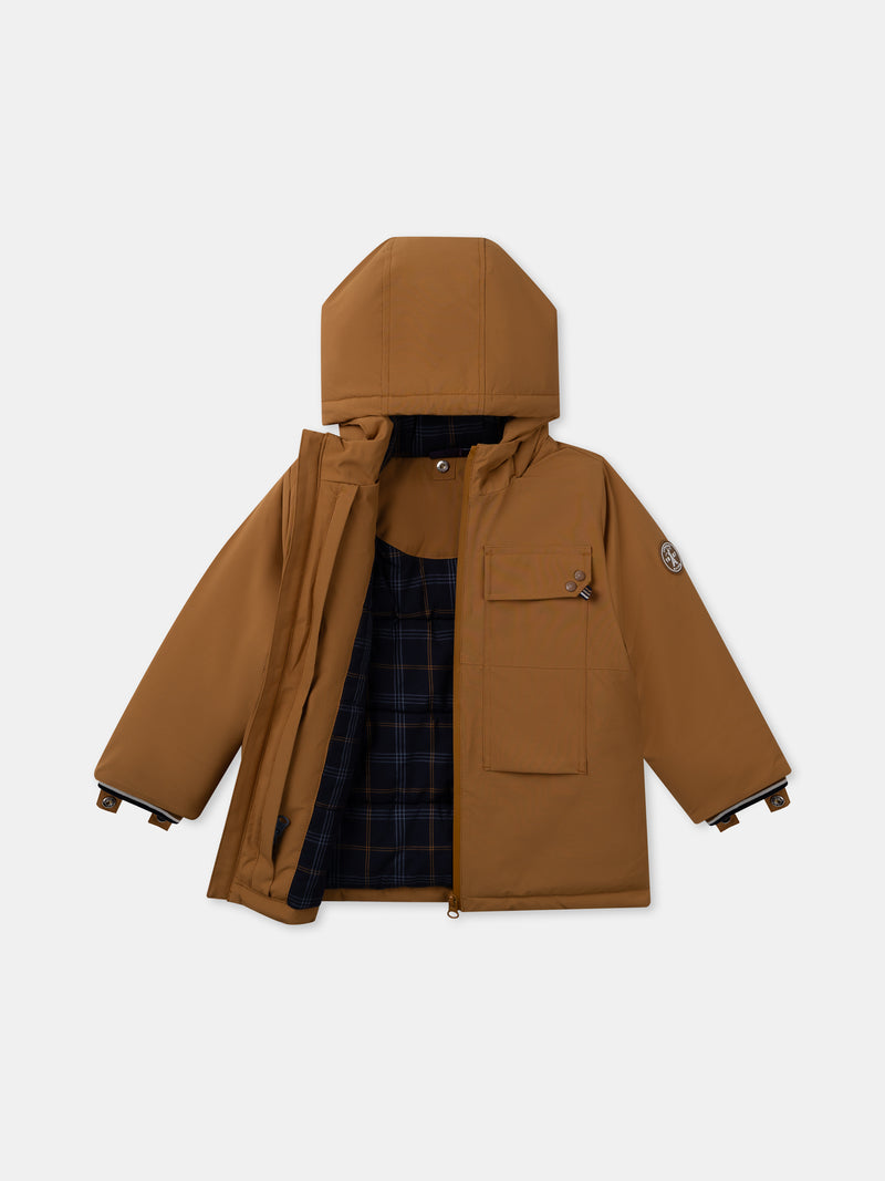 Parka 3 in 1 marrone per Ragazzo