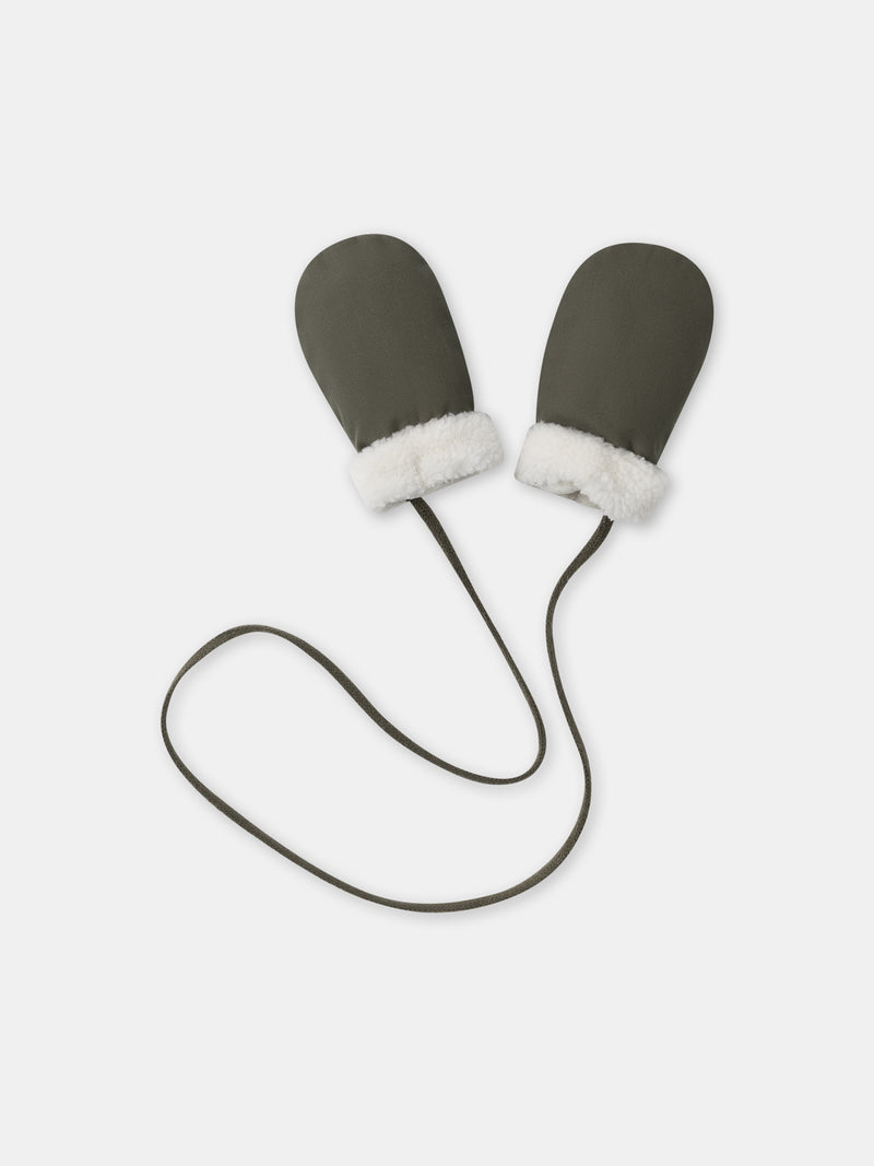 Guanti kaki con fiocchi di neve Bebè Ragazzo