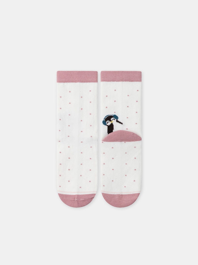 Pacco da 5 calzini rosa pinguini Ragazza