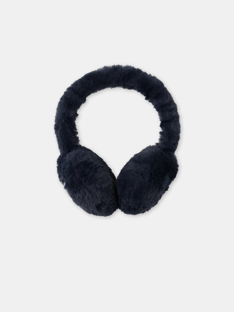 Cuffie blu marine con toppa a forma di cuore per ragazze