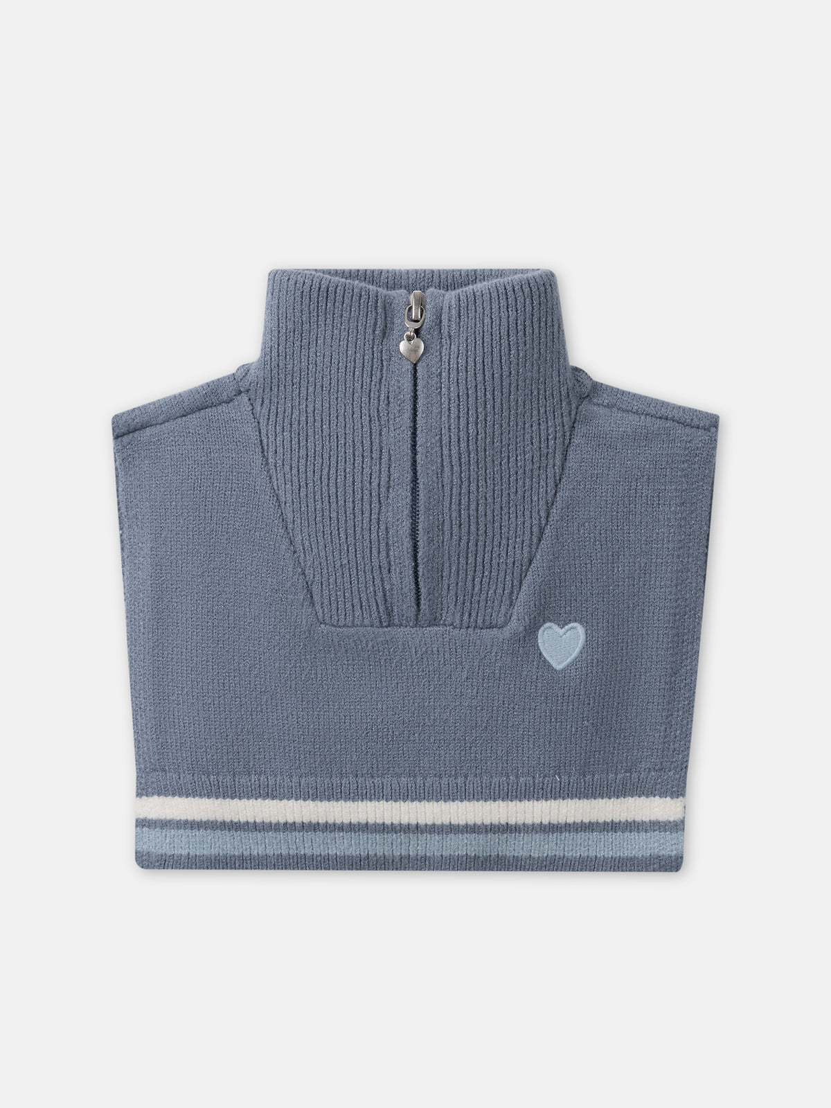 Plastron blu grigiastro con ricamo cuore Ragazza
