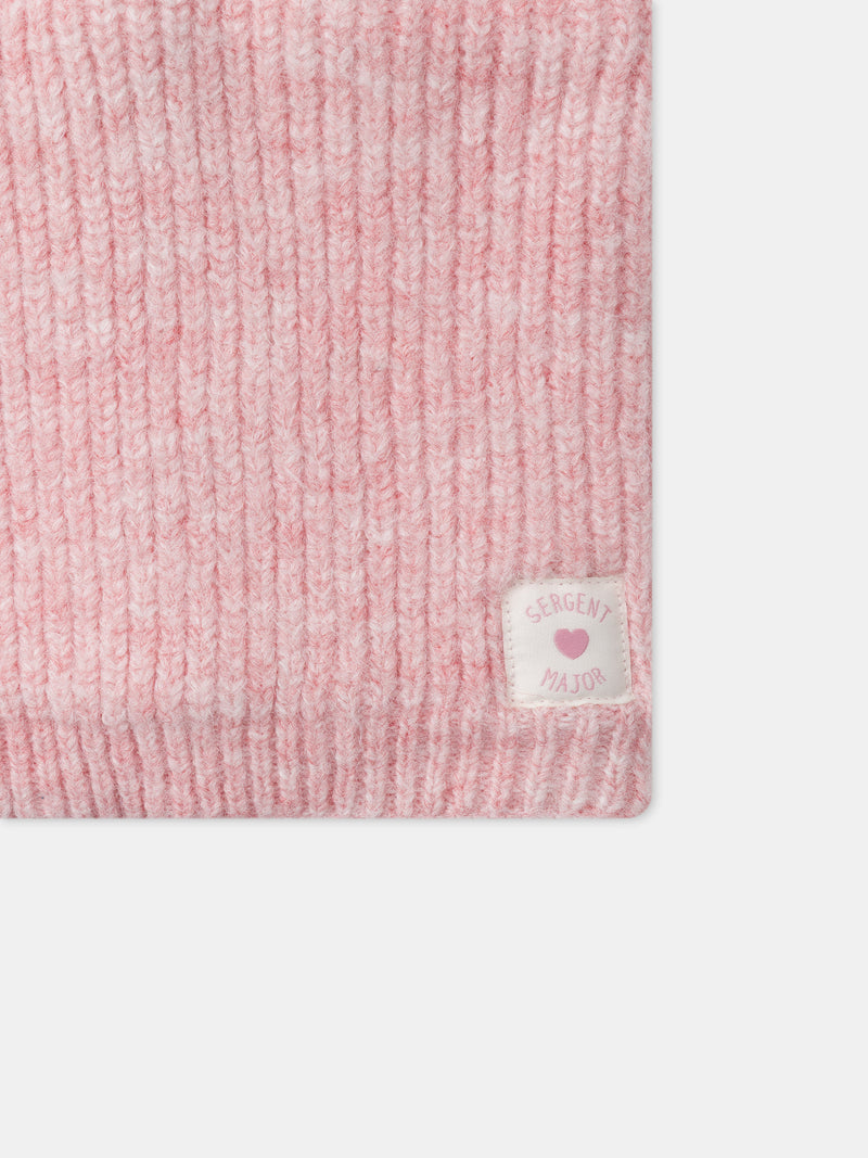 Snood rosa in maglia Ragazza