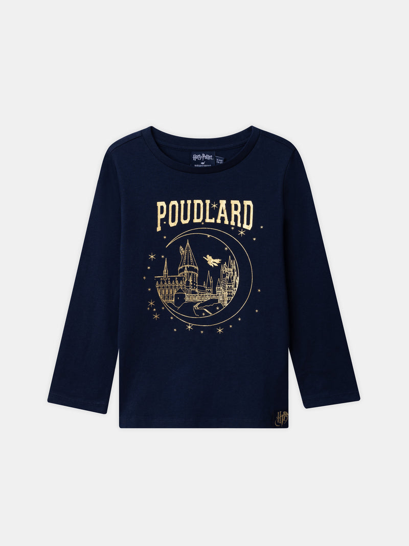 Pigiama Harry Potter blu marino con stampa "Hogwarts" Ragazza