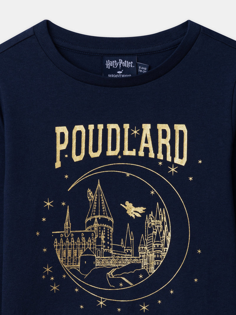 Pigiama Harry Potter blu marino con stampa "Hogwarts" Ragazza