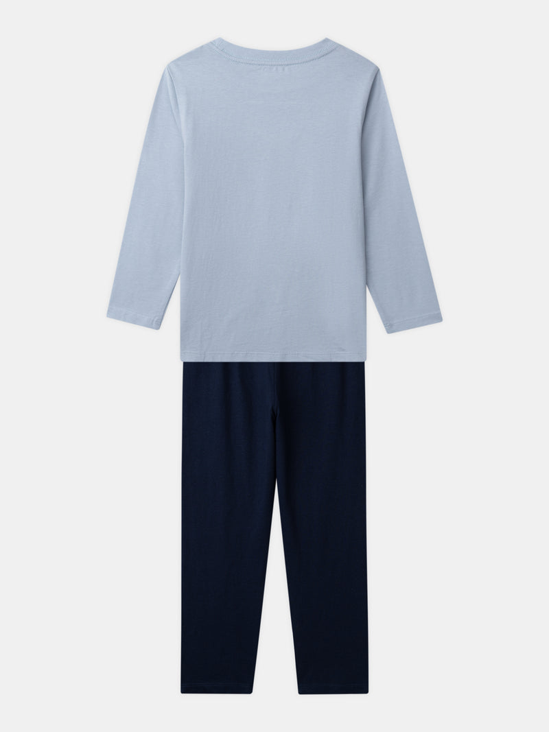 Pyjamas bleu ciel et marine imprimé griffon Garçon