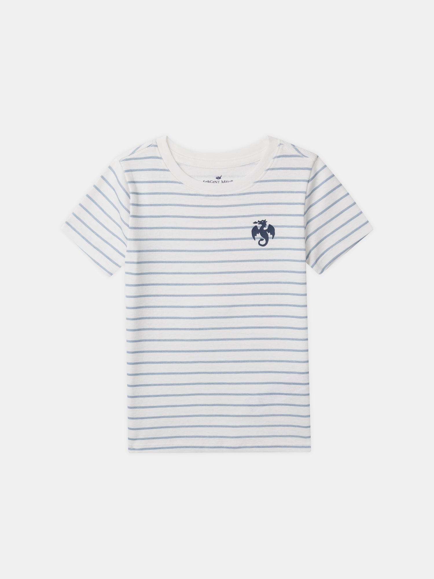 Set di 2 t-shirt ecru con stampa drago o a righe blu per ragazzi