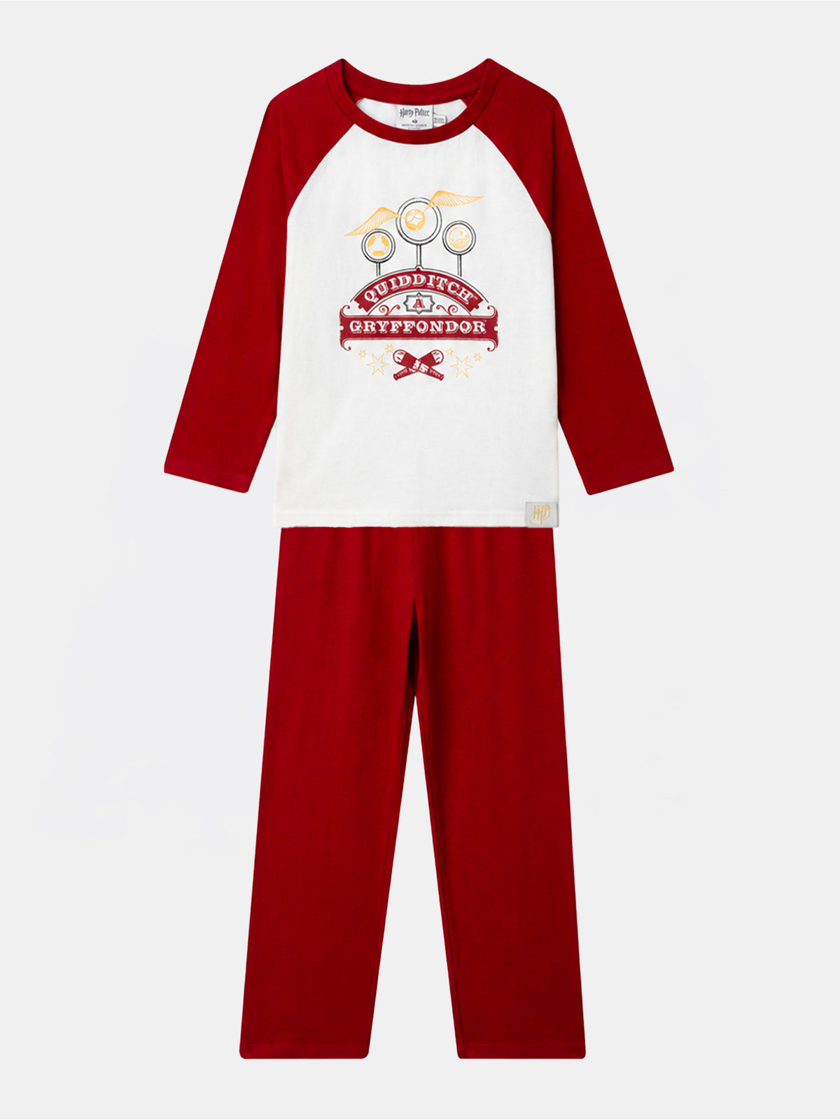 Pigiama Harry Potter bordeaux e crema con stampa "Grifondoro" Bambino