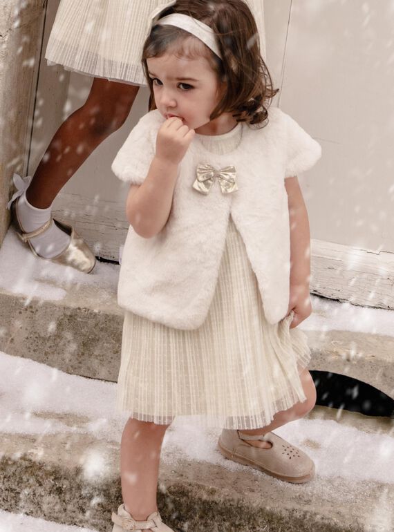 Gilet in pelliccia sintetica ecrù DAVALERIE / 22H1BF61CSM005