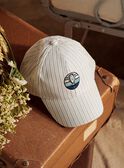 Cappellino a righe beige e blu FRECASAGE / 23E4PGI2CHA000