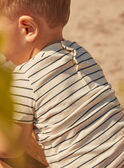 T-shirt beige con stampa a righe FATING / 23E1BGP1TMC007