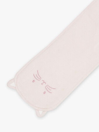 Sciarpa rosa foderata con motivo gatto neonata CIMEGANE / 22E4BFG1ECH301