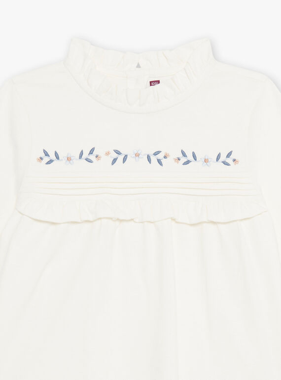 T-shirt ecrù con volant DIACHETTE / 22H2PFY3TML001