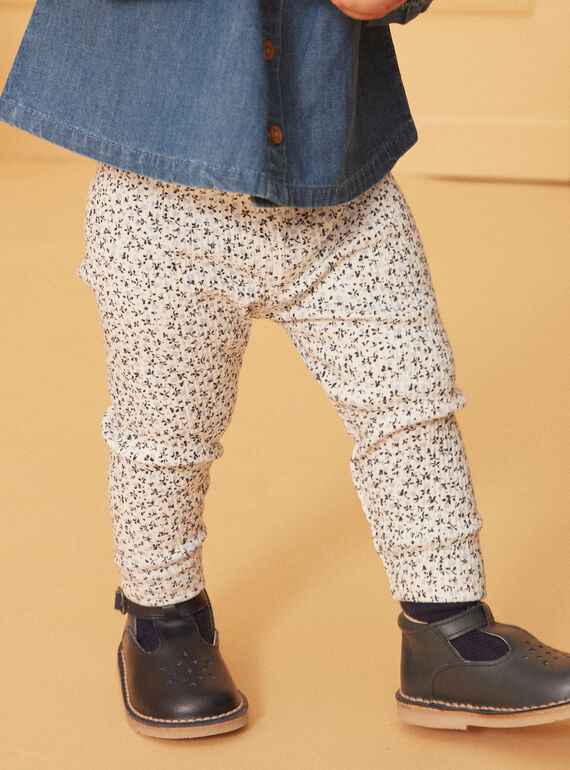 Leggings écru con stampa floreale LACELINE / 24H1BFJ1LG001