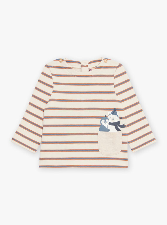T-shirt a righe beige DASAM / 22H1BGY3TMLA001