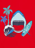 T-shirt rossa con motivo squalo bambino CYDOAGE3 / 22E3PGT1TMCF525