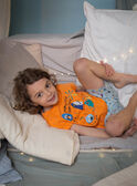 Pigiama arancione e blu con motivi mostri bambino CAMONAGE / 22E5PG56PYJ400