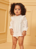 Body a blusa écru con volant LACOLINE / 24H1BFJ1BOD001