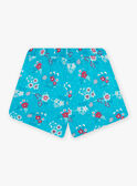 Shorts blu turchese con stampa a fiori bambina CAUSHOETTE 2 / 22E2PFT4SHO202