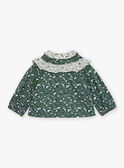 Camicia verde smeraldo con stampa a fiori GACELIA / 23H1BF81CHE608