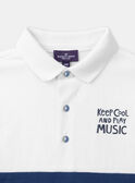 Polo in jersey blu e bianco con tasso chitarrista LEPOLAGE / 24H3PGJ1POL000