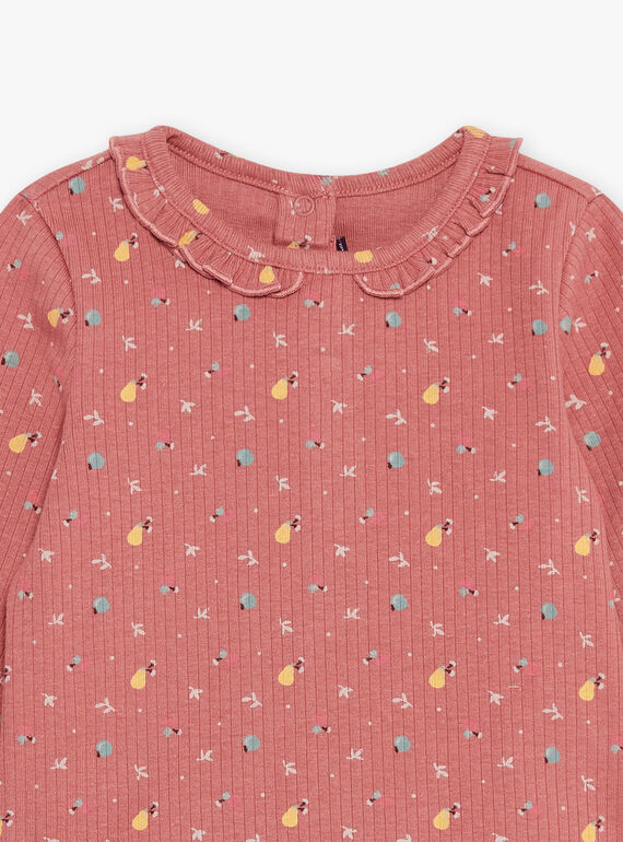 Blusa a maniche lunghe con stampa a fiori rosa antico DAKELLY / 22H1BFR1TEED332