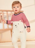 Tutina crema a righe e stampa orso FEDOURSON / 23E5BG21GREA002