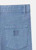 Pantaloni cargo slim blu satinato LESLIMAGE / 24H3PGJ1PANC206