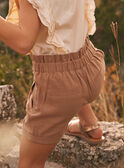 Shorts beige ricamati con pinces KISHORETTE / 24E2PFC1SHO804