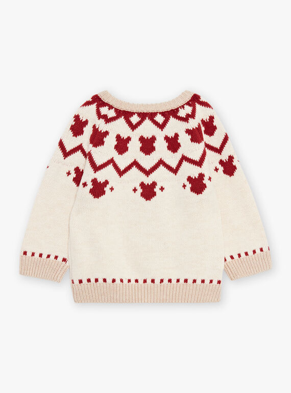 Cardigan rosso e beige DAPIERRE / 22H1BGX1GILF512