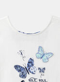 T-shirt écru con farfalle LEPAPYETTE / 24H2PFJ1TMC001