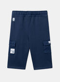 Pantaloni comfort blu navy con tasche effetto cargo LADAMIEN / 24H1BGJ1PANC230