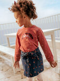Gonna in jeans con motivi ricamati bambina CAJETTE / 22E2PF71JUPP274