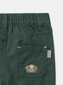 Pantaloni risvoltabili verde scuro per neonato NAFLO / 25H1BGS2PAN608