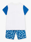 Pigiama ecrù e blu con motivi giungla bambino CAJAGE / 22E5PG54PYJ001