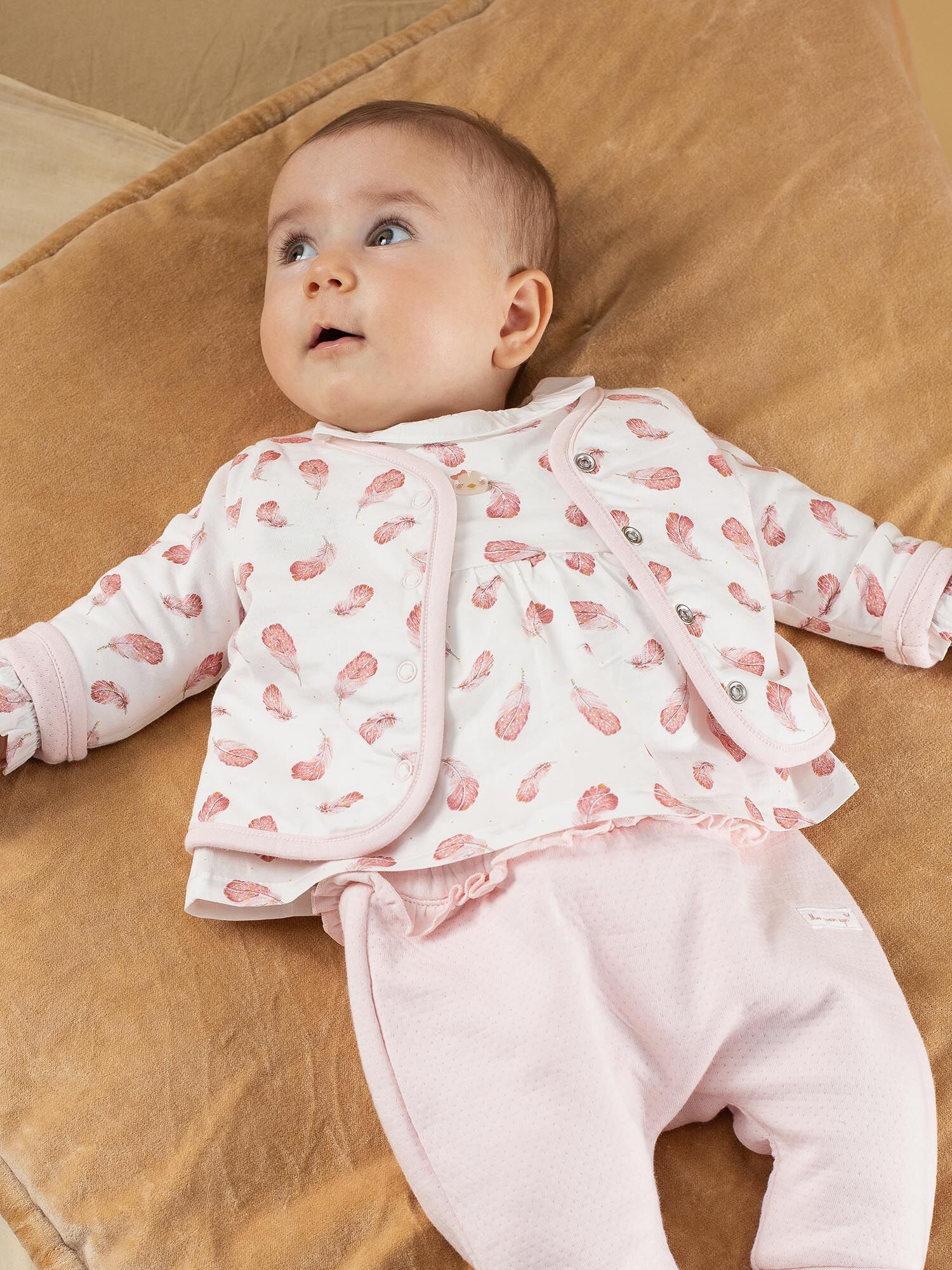 Giacca double face rosa neonata
