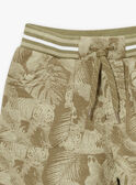 Bermuda kaki con stampa foglie e tigri in tessuto felpato KRIMONAGE 4 / 24E3PGQ2BER604