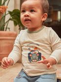 T-shirt a body vaniglia a maniche lunghe con motivo trattore e animali GABORICE / 23H1BG71BOD114