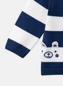 Pullover blu e bianco con stampa a righe LADAEL / 24H1BGJ1PUL001